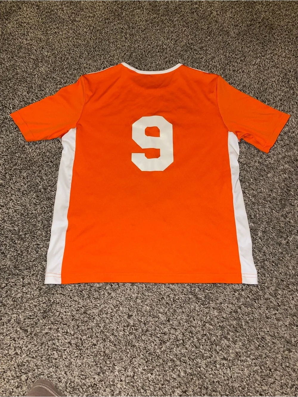 adidas Kids Orange Short Sleeve Club Raptor Jersey with White Trim
